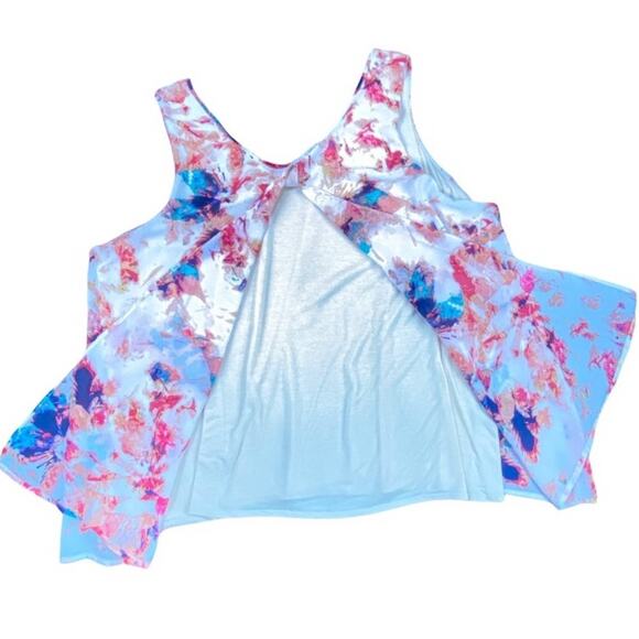 Target Plus Size Split Back Multicolor Knit Tank Top in Shades of Peach & Cream - Picture 5 of 12